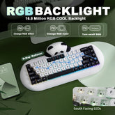 YUNZII C68 Panda Wireless Mechanical Gaming Keyboard - 68 Keys, RGB Backlit, Hot-Swappable with Wireless & Wired Connectivity for Windows/Mac
